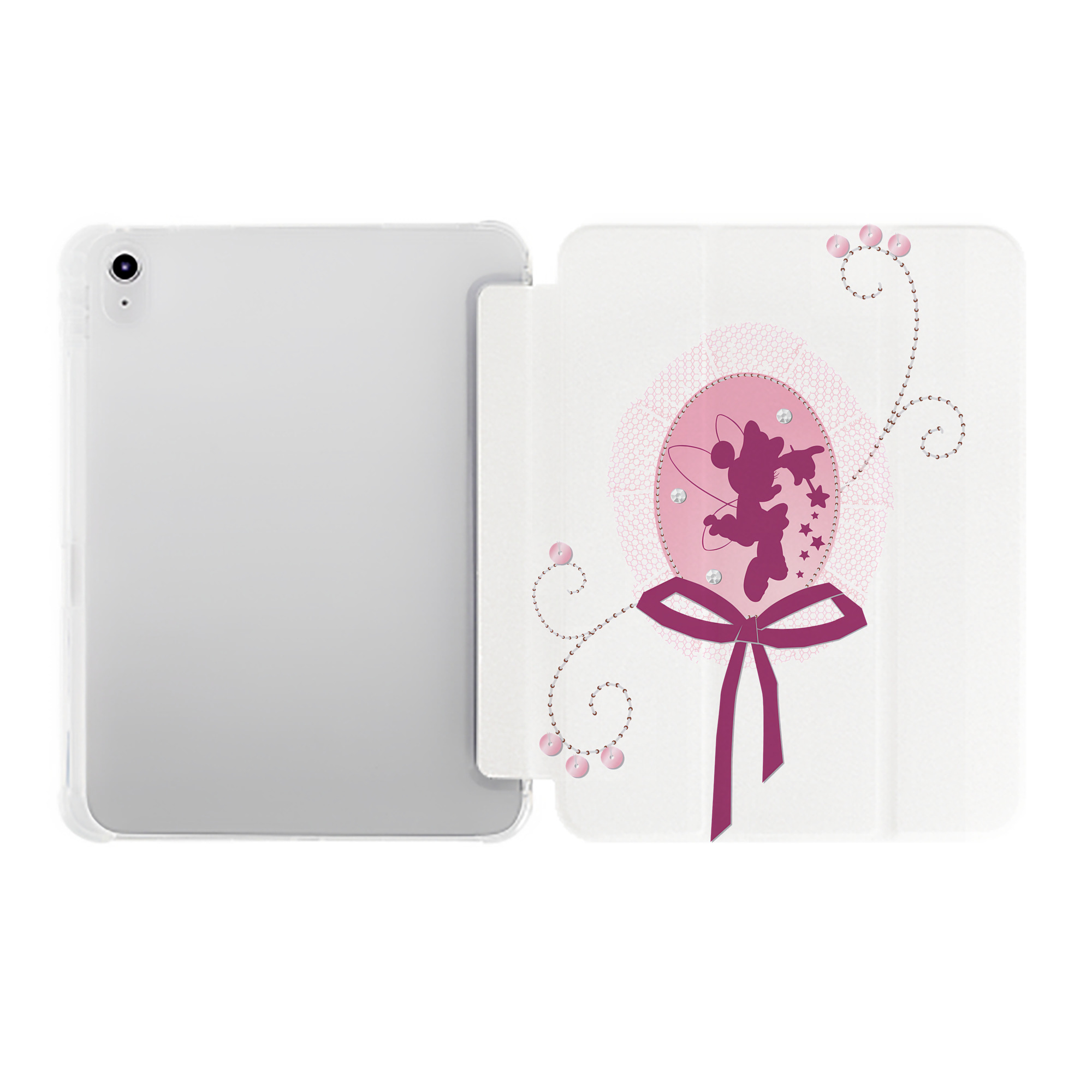 （画像用） ミッキーマウス Mickey Mouse IPad ケース ペン収納付き 三つ折りスタンド PUレザー×シリコン 対応機種9.5/10.5/10.9インチ